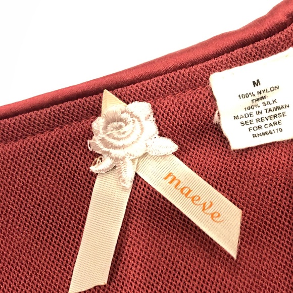 Anthropologie Maeve Silk Trim Mesh Faux Wrap Top - Picture 3 of 4